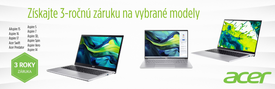 Acer, 3-ročná záruka